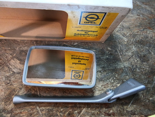 Kadett Rekord Monza Senator Außenspiegel für Anhängerbetrieb (Spiegelversteller fehlt!!) original GM Opel NEU
