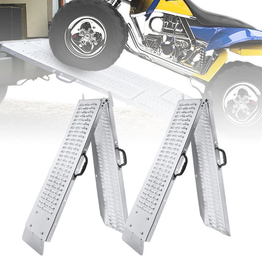 2x Faltbare Auffahrrampe – Max. 400 kg Belastbarkeit – Eisen, Klappbar