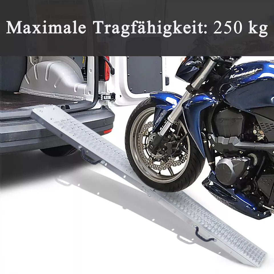 2x Faltbare Auffahrrampe – Max. 400 kg Belastbarkeit – Eisen, Klappbar