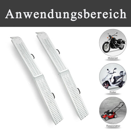 2x Faltbare Auffahrrampe – Max. 400 kg Belastbarkeit – Eisen, Klappbar