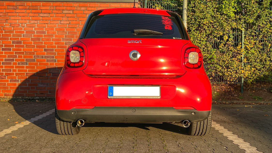 Smart Forfour 453 Endschalldämpfer quer Ausgang rechts/links inkl. Flexstück - 1x70 Typ 24 rechts/links