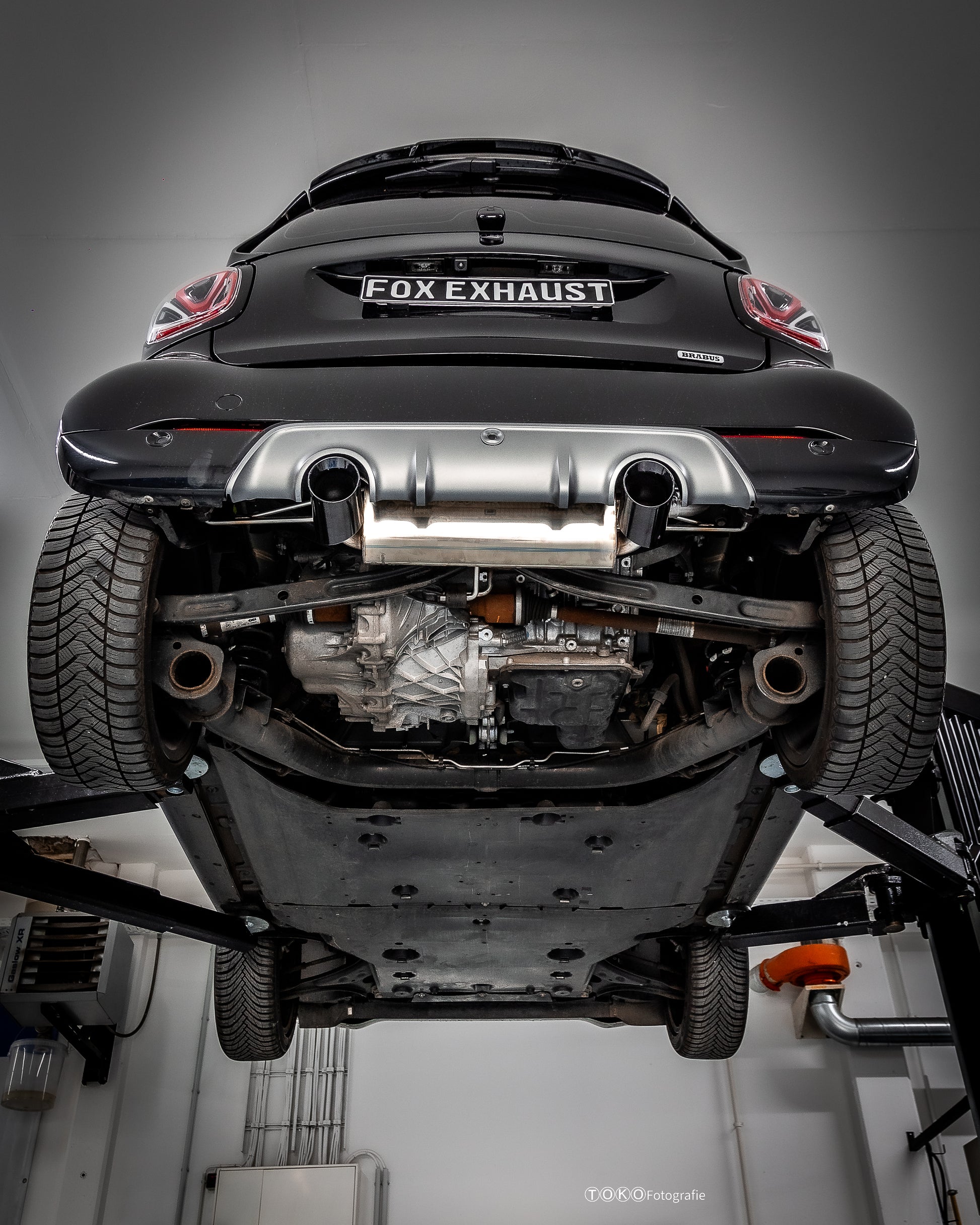 Smart Fortwo 453 Brabus Coupe & Cabrio Endschalldämpfer quer Ausgang rechts/links inkl. Flexstück - 1x90 Typ 25 rechts/lin...