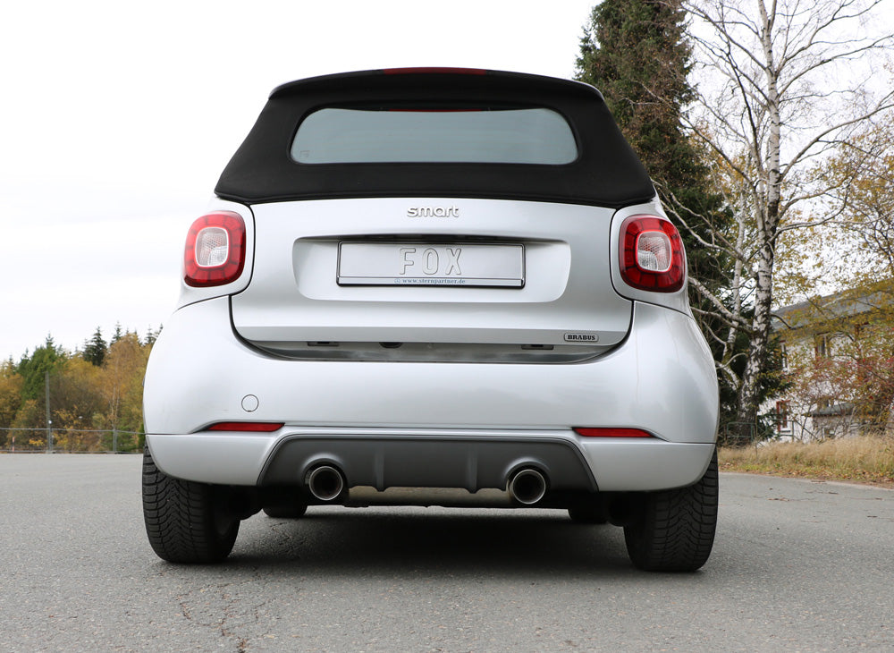 Smart Fortwo 453 Brabus Coupe & Cabrio Endschalldämpfer quer Ausgang rechts/links inkl. Flexstück - 1x100 Typ 25 rechts/links