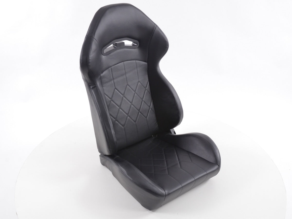 FK Sportsitze Auto Halbschalensitze Set Kunstleder schwarz Naht schwarz