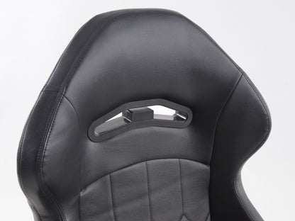 FK Sportsitze Auto Halbschalensitze Set Kunstleder schwarz Naht schwarz