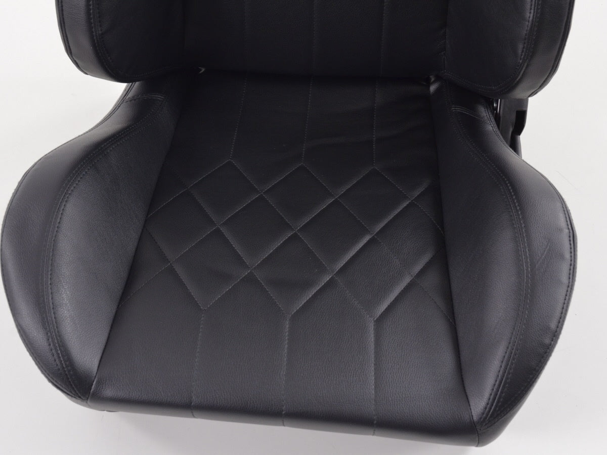 FK Sportsitze Auto Halbschalensitze Set Kunstleder schwarz Naht schwarz