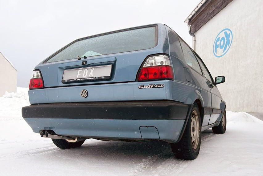 VW Golf II Typ 19E Endschalldämpfer - 2x55 Typ 14 mit Knick nach links