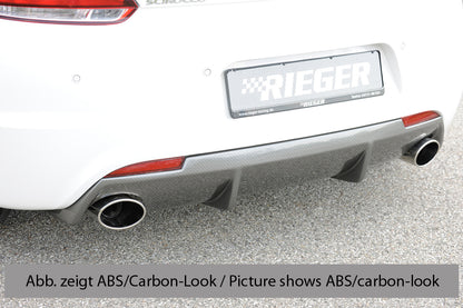 VW Scirocco 3 (13) Rieger Heckeinsatz für R-Line Heckschürze  für Sportendrohr li. u. re., (126x94mm oval), ABS, für Fzg. mit R-Line Exterieur, 
inkl. Montagezubehör, Gutachten