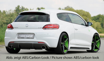 VW Scirocco 3 (13) Rieger Heckeinsatz für R-Line Heckschürze  für Sportendrohr li. u. re., (126x94mm oval), ABS, für Fzg. mit R-Line Exterieur, 
inkl. Montagezubehör, Gutachten