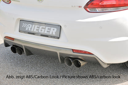 VW Scirocco 3 (13) Rieger Heckeinsatz für R-Line Heckschürze  für Doppelendrohr li. u. re., (4x90mm ø), ABS, für Fzg. mit R-Line Exterieur, 
inkl. Montagezubehör, Gutachten