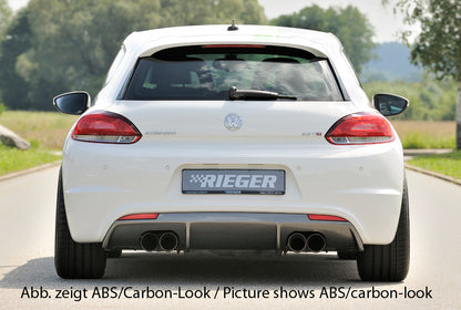 VW Scirocco 3 (13) Rieger Heckeinsatz für R-Line Heckschürze  für Doppelendrohr li. u. re., (4x90mm ø), ABS, für Fzg. mit R-Line Exterieur, 
inkl. Montagezubehör, Gutachten