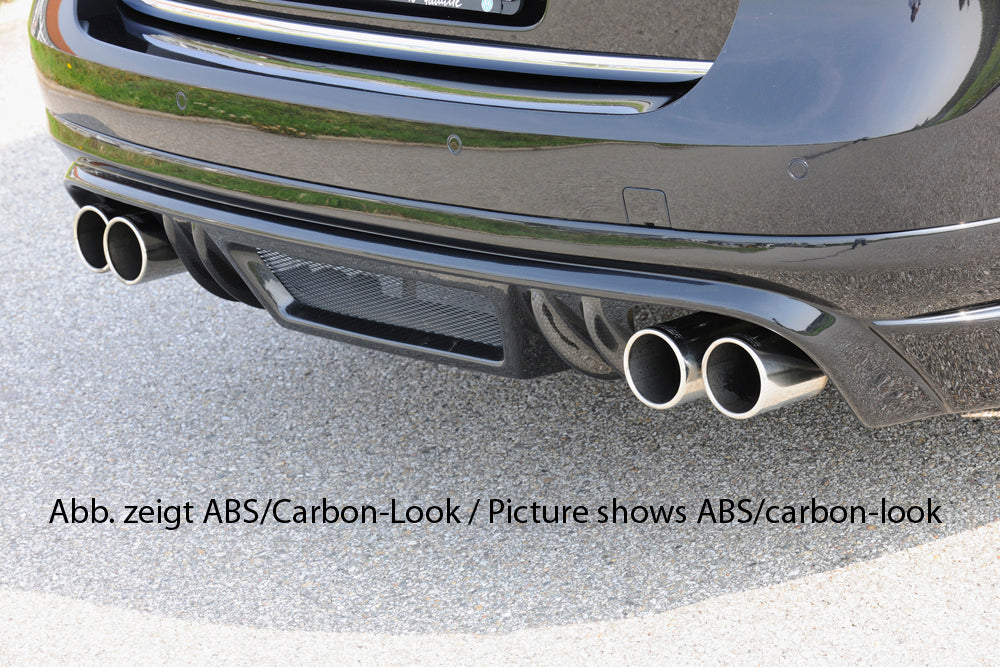 VW Passat (3C) Rieger Heckschürzenansatz  für Doppelendrohr li. u. re., ABS, 
inkl. Montagezubehör, Alugitter, Gutachten