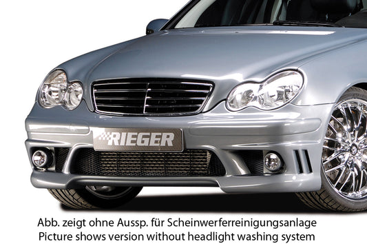 Mercedes C-Klasse (W203) Rieger Spoilerstoßstange    ABS, für Fzg. mit Scheinwerferreinigungsanlage, 
inkl. Alugitter, Montagezubehör, ABE