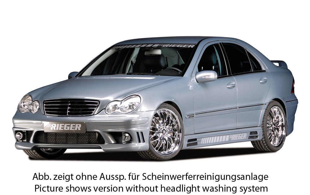 Mercedes C-Klasse (W203) Rieger Spoilerstoßstange    ABS, für Fzg. mit Scheinwerferreinigungsanlage, 
inkl. Alugitter, Montagezubehör, ABE