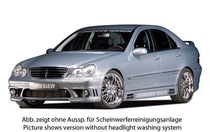 Mercedes C-Klasse (W203) Rieger Spoilerstoßstange    ABS, für Fzg. mit Scheinwerferreinigungsanlage, 
inkl. Alugitter, Montagezubehör, ABE