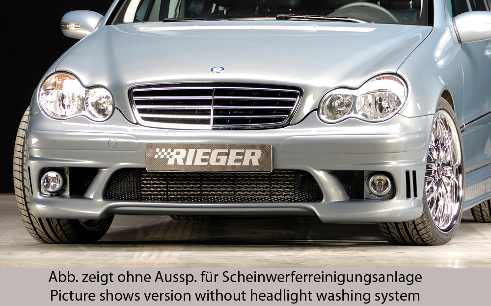 Mercedes C-Klasse (W203) Rieger Spoilerstoßstange    ABS, für Fzg. mit Scheinwerferreinigungsanlage, 
inkl. Alugitter, Montagezubehör, ABE