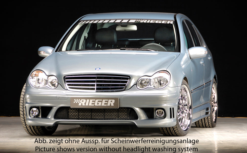Mercedes C-Klasse (W203) Rieger Spoilerstoßstange    ABS, für Fzg. mit Scheinwerferreinigungsanlage, 
inkl. Alugitter, Montagezubehör, ABE