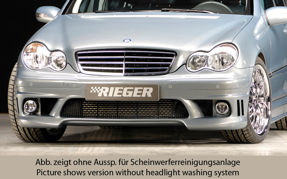 Mercedes C-Klasse (W203) Rieger Spoilerstoßstange    ABS, für Fzg. mit Scheinwerferreinigungsanlage, Einparkhilfe (PDC), 
inkl. Alugitter, Montagezubehör, ABE