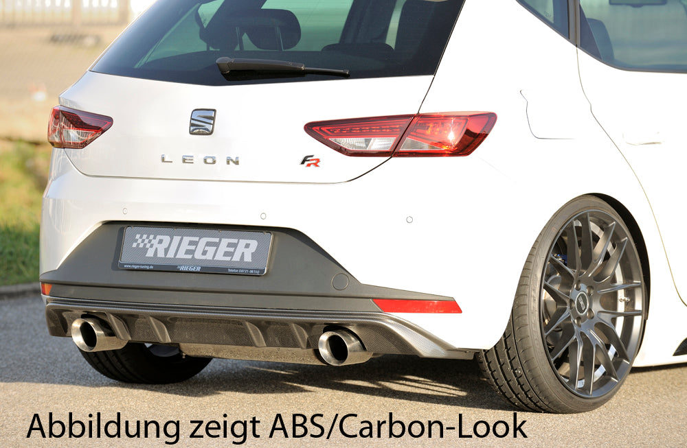 Seat Leon FR (5F) Rieger Heckeinsatz  für Sportendrohr li. u. re., (100mm ø), ABS, 
inkl. Montagezubehör, Gutachten