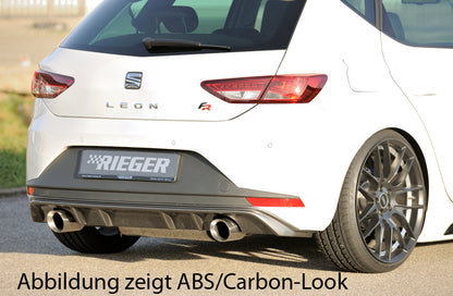 Seat Leon FR (5F) Rieger Heckeinsatz  für Sportendrohr li. u. re., (100mm ø), ABS, 
inkl. Montagezubehör, Gutachten