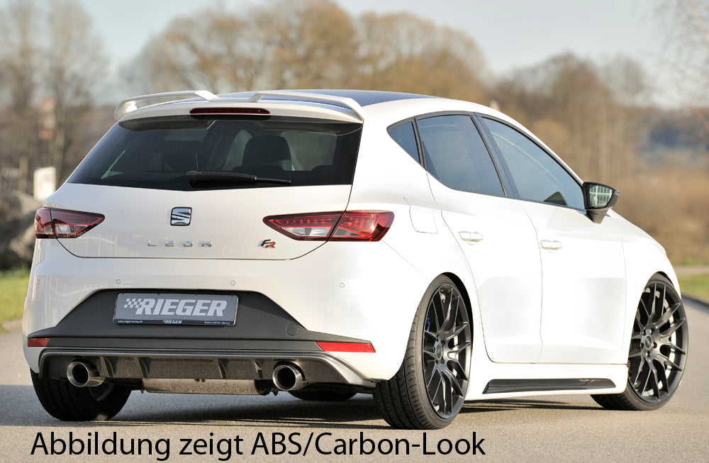 Seat Leon FR (5F) Rieger Heckeinsatz  für Sportendrohr li. u. re., (100mm ø), ABS, 
inkl. Montagezubehör, Gutachten