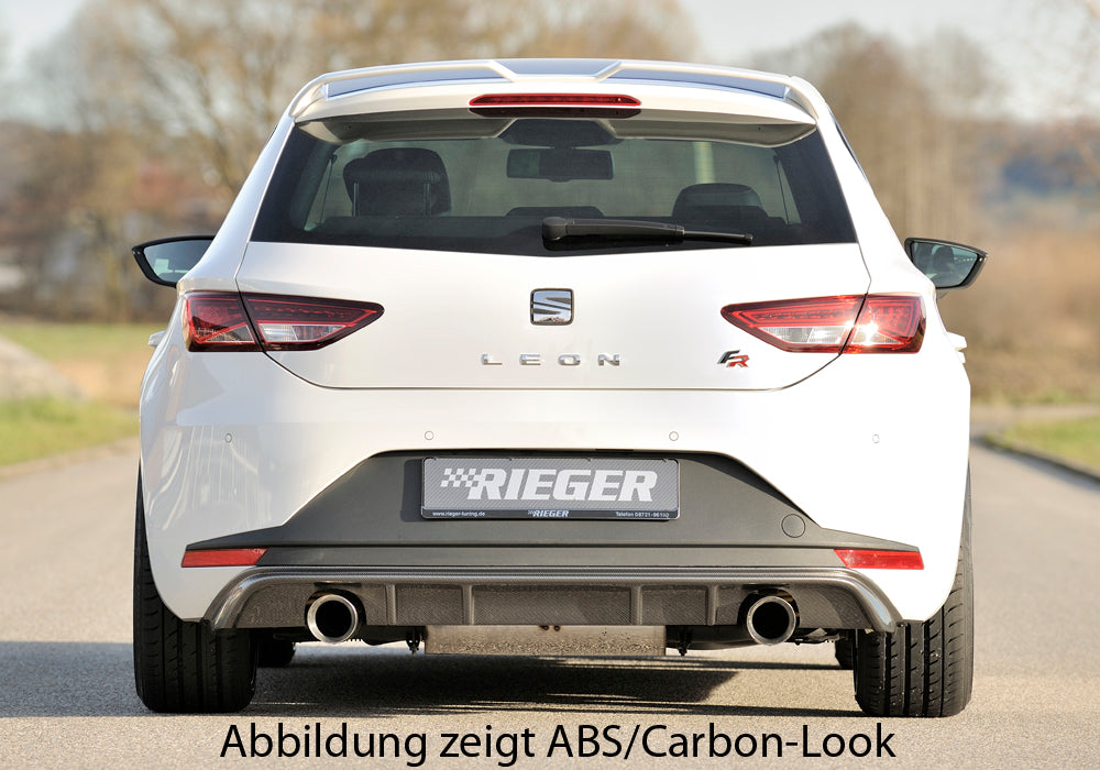 Seat Leon FR (5F) Rieger Heckeinsatz  für Sportendrohr li. u. re., (100mm ø), ABS, 
inkl. Montagezubehör, Gutachten