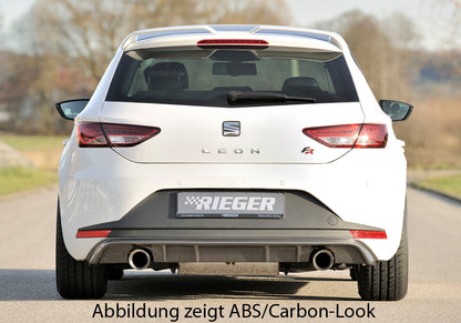 Seat Leon FR (5F) Rieger Heckeinsatz  für Sportendrohr li. u. re., (100mm ø), ABS, 
inkl. Montagezubehör, Gutachten