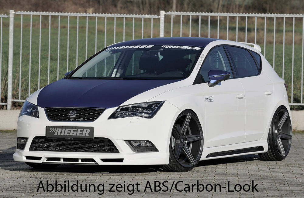 Seat Leon (5F) Rieger Seitenschweller  links, mit Schacht, mit Ausschnitt, ABS, 
inkl. Alugitter, Montagezubehör, Gutachten