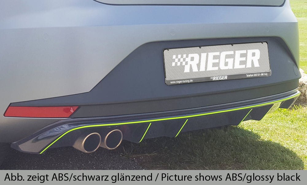 Seat Leon FR (5F) Rieger Heckeinsatz  für Doppelendrohr li., ABS, 
inkl. Montagezubehör, Gutachten