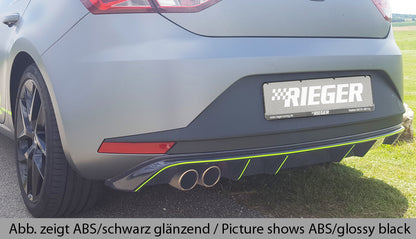 Seat Leon FR (5F) Rieger Heckeinsatz  für Doppelendrohr li., ABS, 
inkl. Montagezubehör, Gutachten