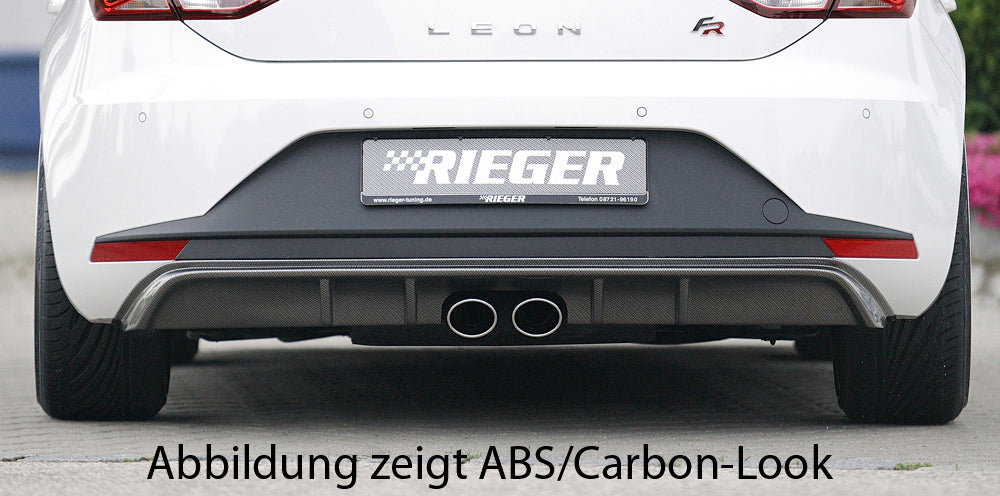 Seat Leon FR (5F) Rieger Heckeinsatz  für Doppelendrohr mittig, ABS, 
inkl. Montagezubehör, Gutachten