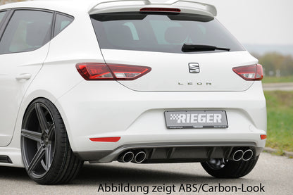 Seat Leon (5F) Rieger Heckschürzenansatz  für Doppelendrohr li. u. re., ABS, 
inkl. Montagezubehör, Gutachten