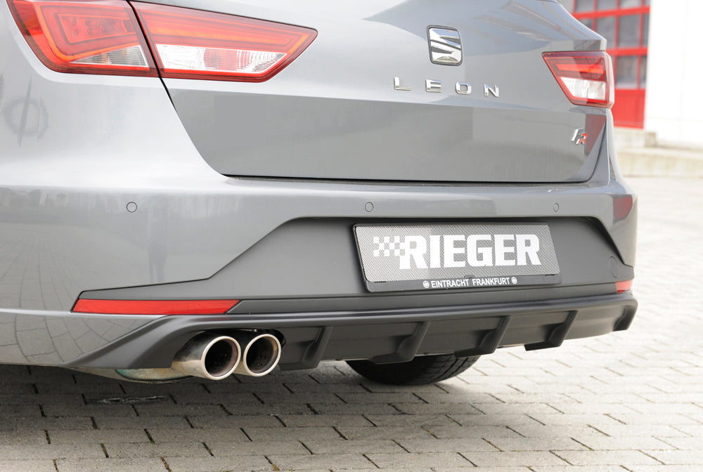 Seat Leon FR (5F) Rieger Heckeinsatz  für Doppelendrohr li., ABS, 
inkl. Montagezubehör, Gutachten