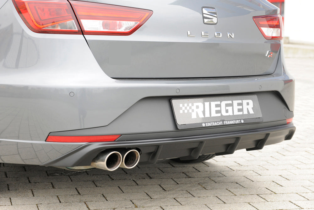 Seat Leon FR (5F) Rieger Heckeinsatz  für Doppelendrohr li., ABS, 
inkl. Montagezubehör, Gutachten