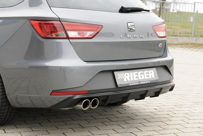 Seat Leon FR (5F) Rieger Heckeinsatz  für Doppelendrohr li., ABS, 
inkl. Montagezubehör, Gutachten