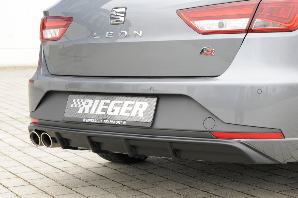 Seat Leon FR (5F) Rieger Heckeinsatz  für Doppelendrohr li., ABS, 
inkl. Montagezubehör, Gutachten