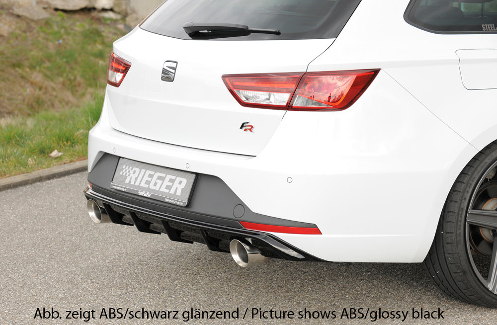 Seat Leon FR (5F) Rieger Heckeinsatz  für Sportendrohr li. u. re., (100mm ø), ABS, 
inkl. Montagezubehör, Gutachten