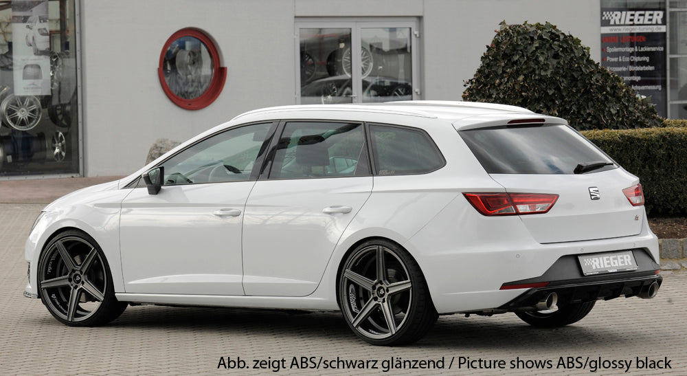 Seat Leon FR (5F) Rieger Heckeinsatz  für Sportendrohr li. u. re., (100mm ø), ABS, 
inkl. Montagezubehör, Gutachten