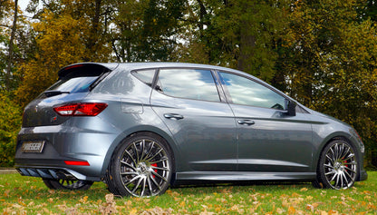 Seat Leon Cupra (5F) Rieger Heckeinsatz  für orig. Endrohr li. u. re., ABS, 
inkl. Montagezubehör, Gutachten