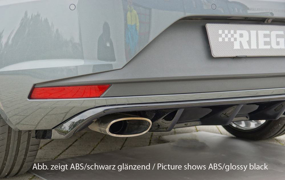 Seat Leon Cupra (5F) Rieger Heckeinsatz  für orig. Endrohr li. u. re., ABS, 
inkl. Montagezubehör, Gutachten