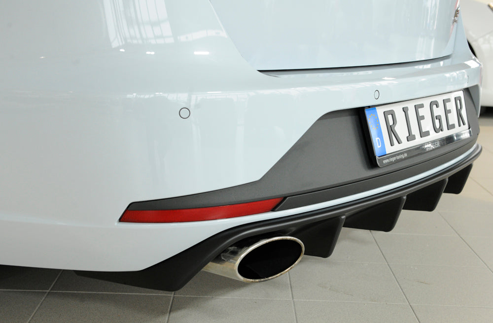 Seat Leon Cupra (5F) Rieger Heckeinsatz  für orig. Endrohr li. u. re., ABS, 
inkl. Montagezubehör, Gutachten