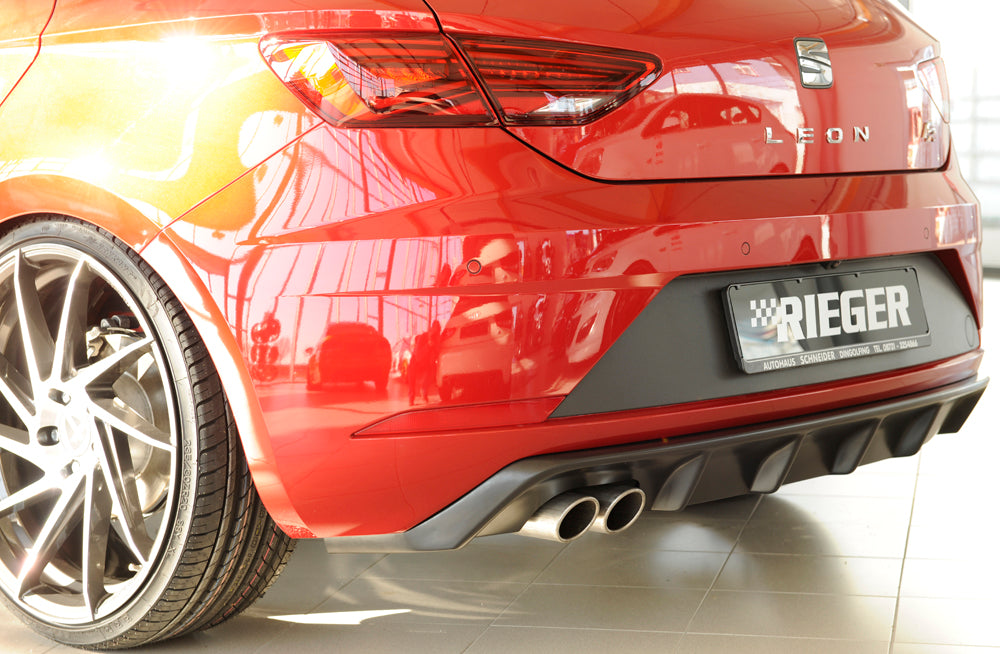 Seat Leon FR (5F) Rieger Heckeinsatz  für Doppelendrohr li., ABS, 
inkl. Montagezubehör, Gutachten