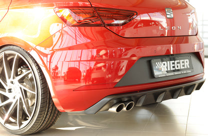 Seat Leon FR (5F) Rieger Heckeinsatz  für Doppelendrohr li., ABS, 
inkl. Montagezubehör, Gutachten
