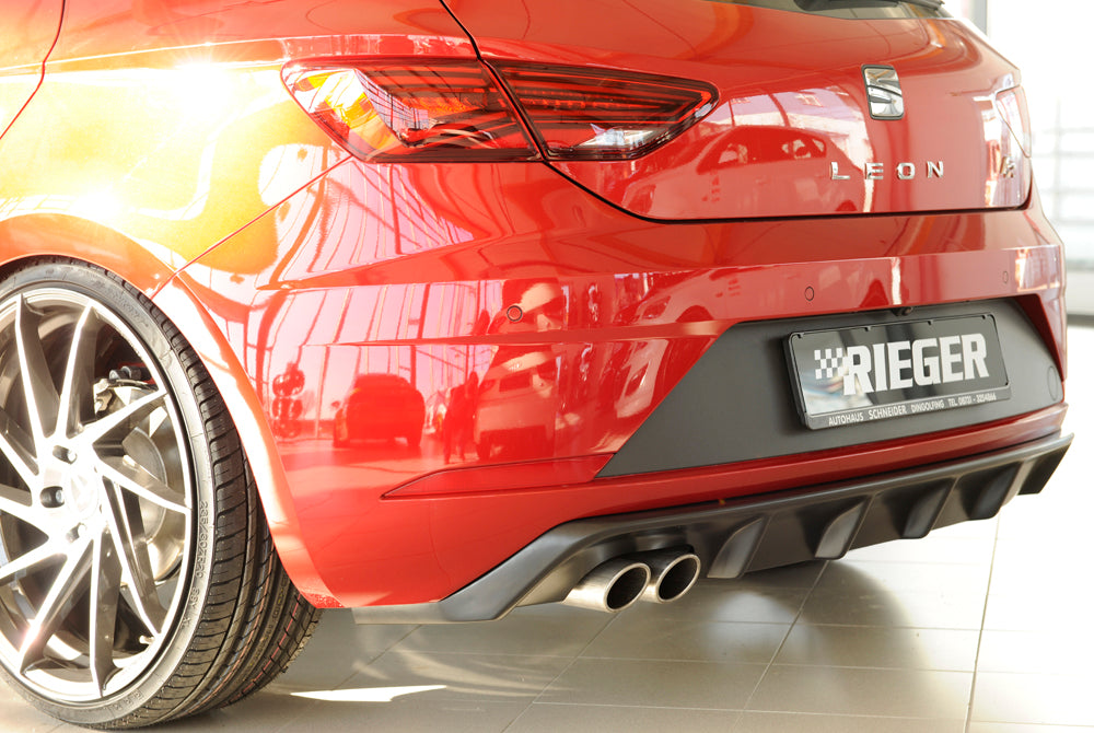 Seat Leon FR (5F) Rieger Heckeinsatz  für Doppelendrohr li., ABS, 
inkl. Montagezubehör, Gutachten