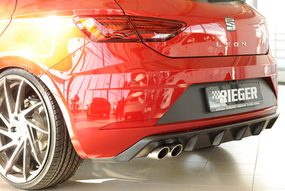 Seat Leon FR (5F) Rieger Heckeinsatz  für Doppelendrohr li., ABS, 
inkl. Montagezubehör, Gutachten