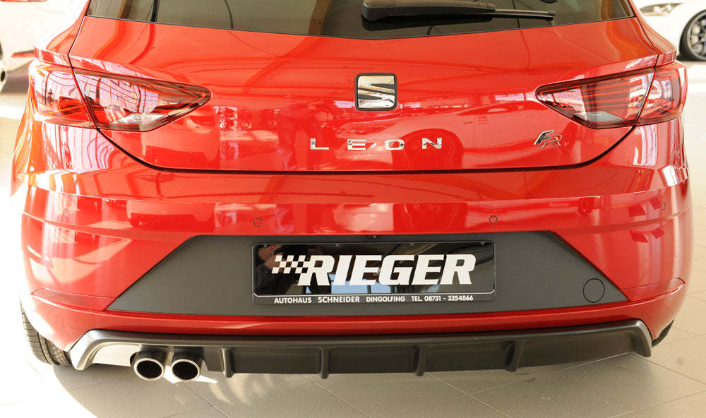 Seat Leon FR (5F) Rieger Heckeinsatz  für Doppelendrohr li., ABS, 
inkl. Montagezubehör, Gutachten