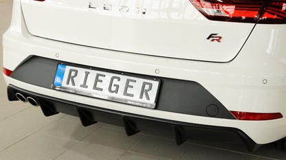 Seat Leon FR (5F) Rieger Heckeinsatz für Fzg. ohne Anhängekupplung für Doppelendrohr li., ABS, 
inkl. Montagezubehör, Gutachten