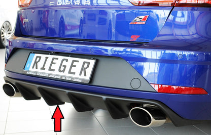 Seat Leon Cupra (5F) Rieger Heckeinsatz  für orig. Endrohr li. u. re., ABS, 
inkl. Montagezubehör, Gutachten