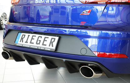 Seat Leon Cupra (5F) Rieger Heckeinsatz  für orig. Endrohr li. u. re., ABS, 
inkl. Montagezubehör, Gutachten