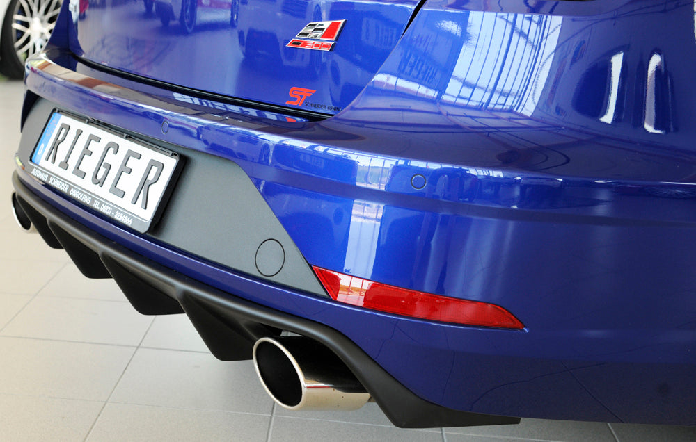 Seat Leon Cupra (5F) Rieger Heckeinsatz  für orig. Endrohr li. u. re., ABS, 
inkl. Montagezubehör, Gutachten